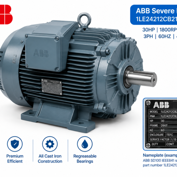 ABB severe duty motor 1LE24212CB212AA3 – 30HP 1800RPM