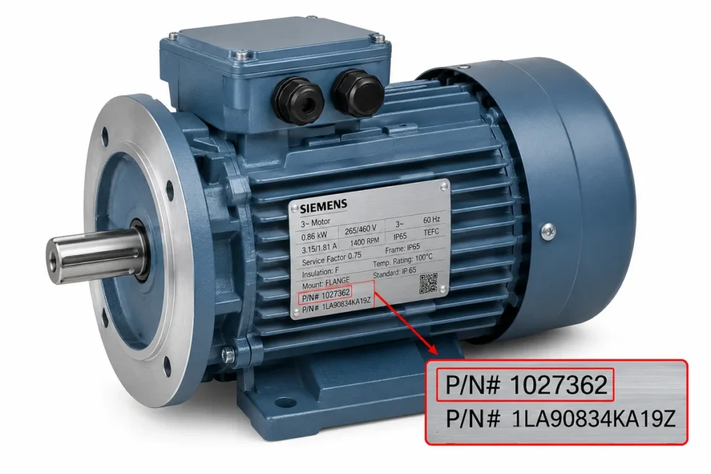 Siemens AC Motor P/N#1027362