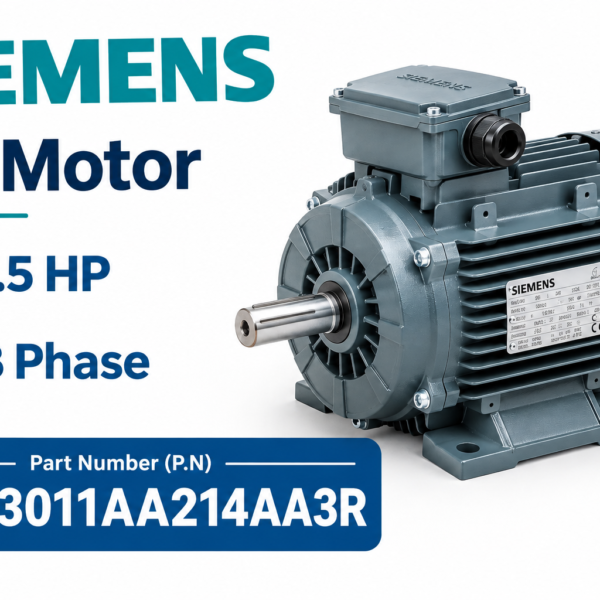Siemens AC Motor 1.5 HP 3 Phase with part number 1LE23011AA214AA3R