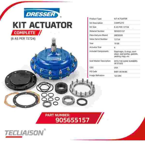 DRESSER Complete Kit Actuator – Size 6 | Part Number 905655157