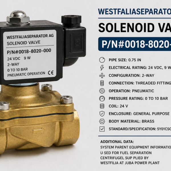 Westfalia solenoid valve P/N#0018-8020-000