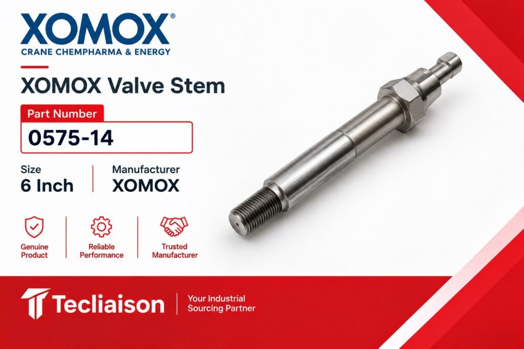 XOMOX valve stem, part number 0575-14, 6-inch size reference