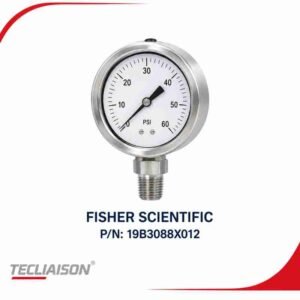 Fisher Scientific Pressure Gauge 19B3088X012, 0–60 PSI, 50 mm Dial, Stainless Steel Case