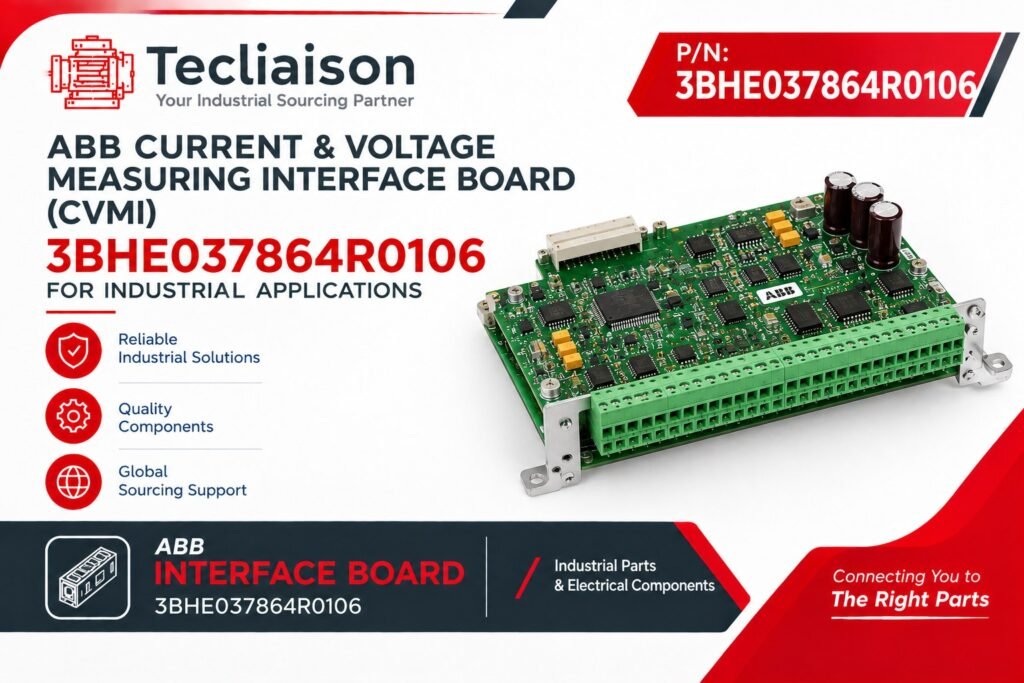 ABB Current & Voltage Measuring Interface Board CVMI part number 3BHE037864R0106