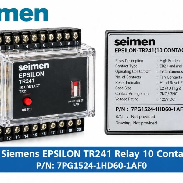 seimen EPSILON TR241 relay, part number 7PG1524-1HD60-1AF0, 10 contacts