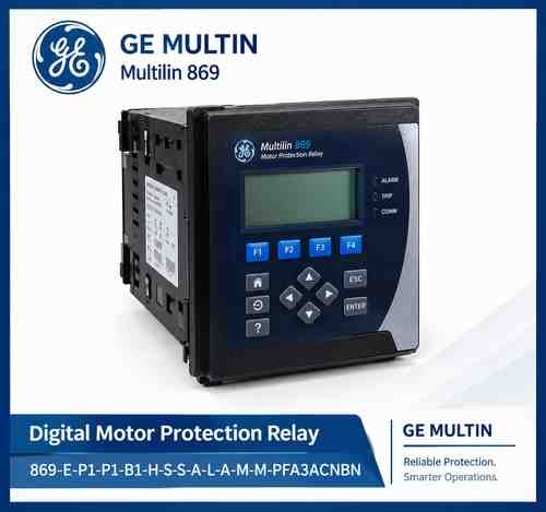 GE Multilin digital motor protection relay, part number 869-E-P1-P1-B1-H-S-S-A-L-A-M-M-PFA3ACNBN