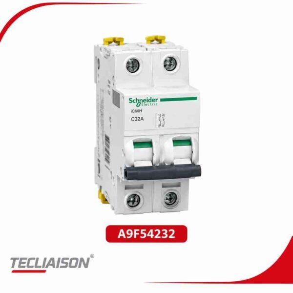 32A 2P MCB 15kA C Curve iC60H circuit breaker, part number A9F54232
