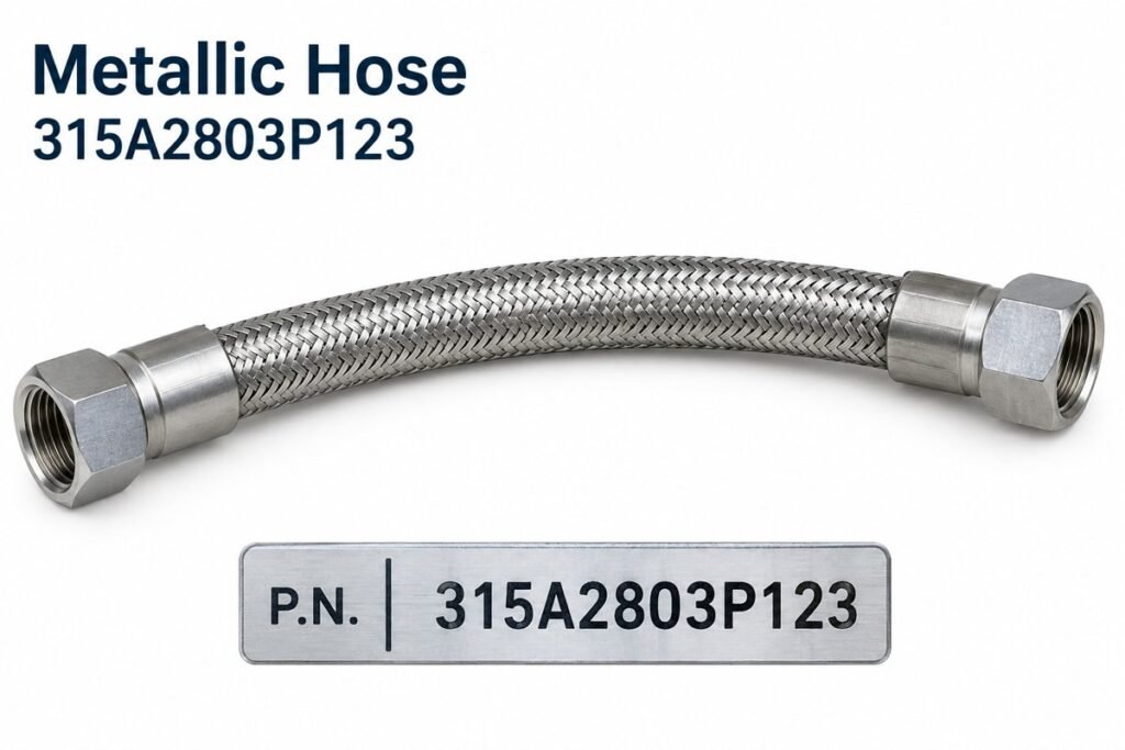 Stainless steel braided metallic flexible hose with threaded fittings at both ends