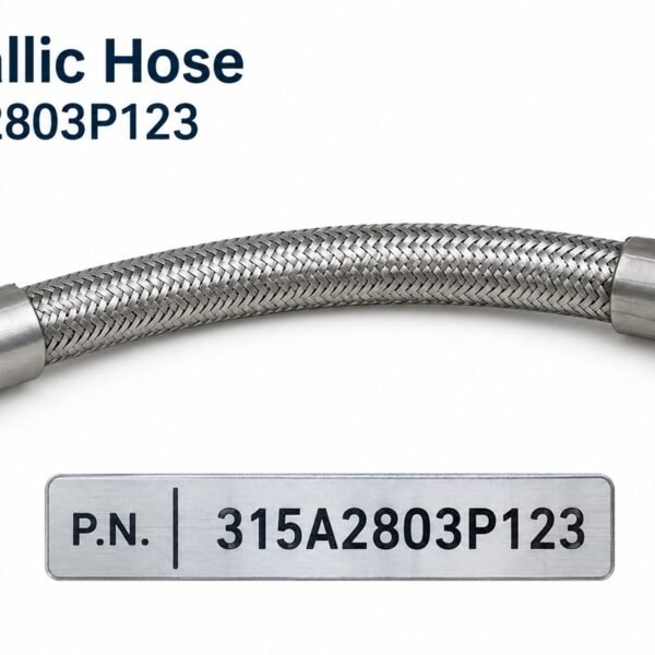 Stainless steel braided metallic flexible hose with threaded fittings at both ends
