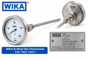 WIKA bi-metal dial thermometer TG53, OEM part number 116511
