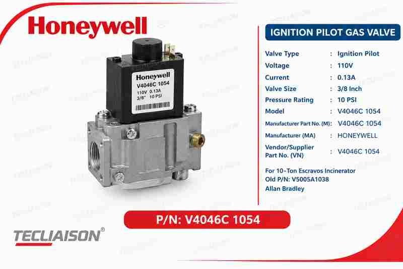 Honeywell ignition pilot magnetic gas valve V4046C 1054