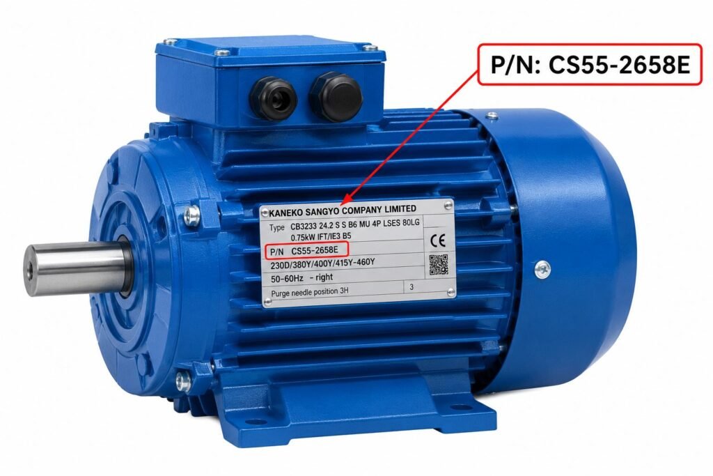 Electric motor type CB3233 24.2 S S B6 MU 4P LSES 80LG 0.75kW