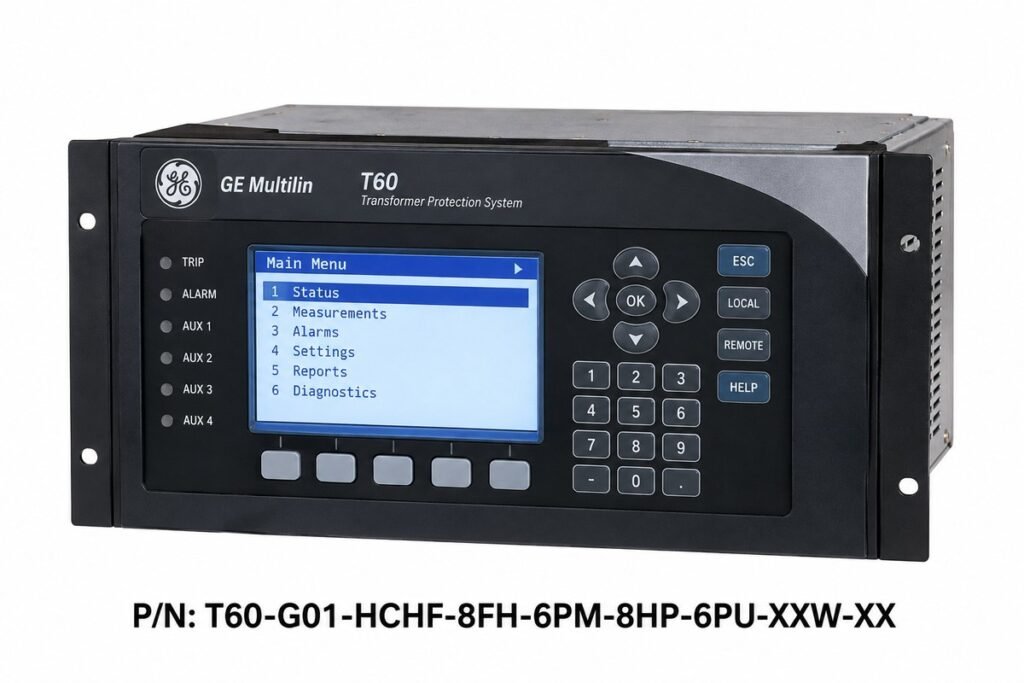 GE Multilin T60-G01-HCHF-8FH-6PM-8HP-6PU-XXW-XX transformer differential protection relay