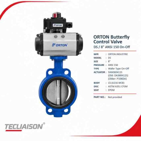 ORTON DS 8-inch ANSI 150 wafer-type butterfly control valve