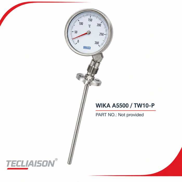 WIKA A5500 / TW10-P bimetallic dial thermometer with 0 to 300°C scale